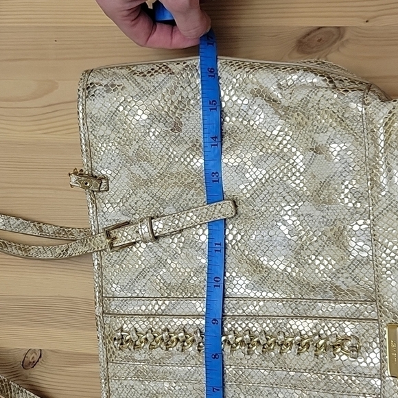 NWOT NINE WEST Metallic Golden Tote - Picture 8 of 11